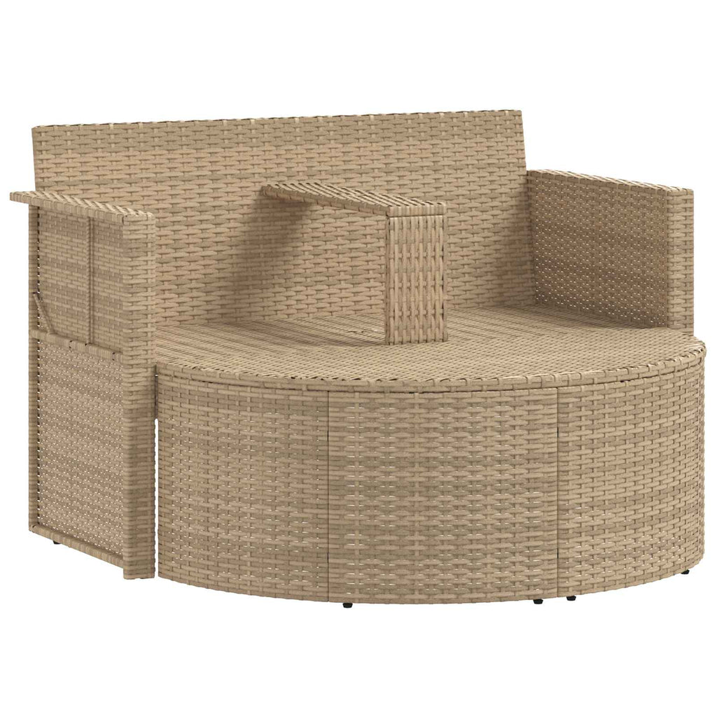 Canapé de jardin 8 pc - Polyrotin Beige et blanc crème
