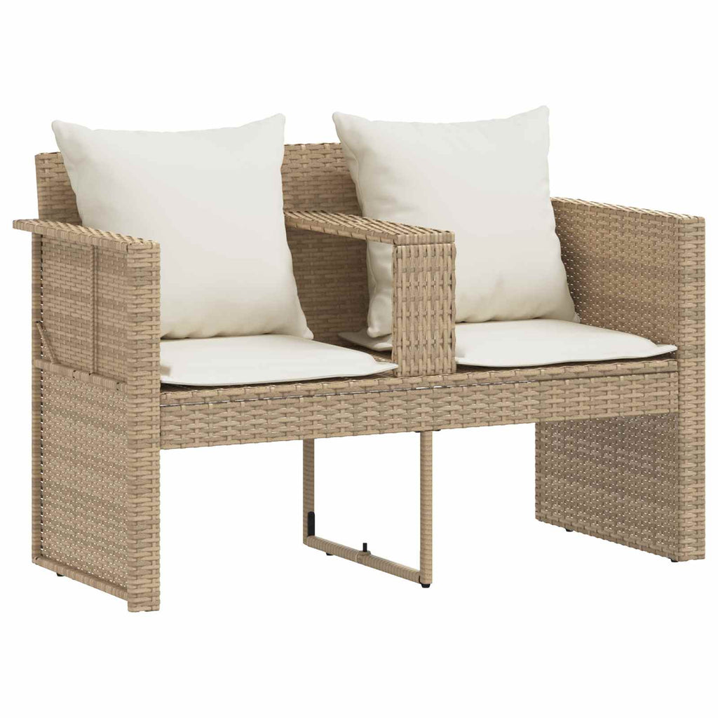 Canapé de jardin 8 pc - Polyrotin Beige et blanc crème
