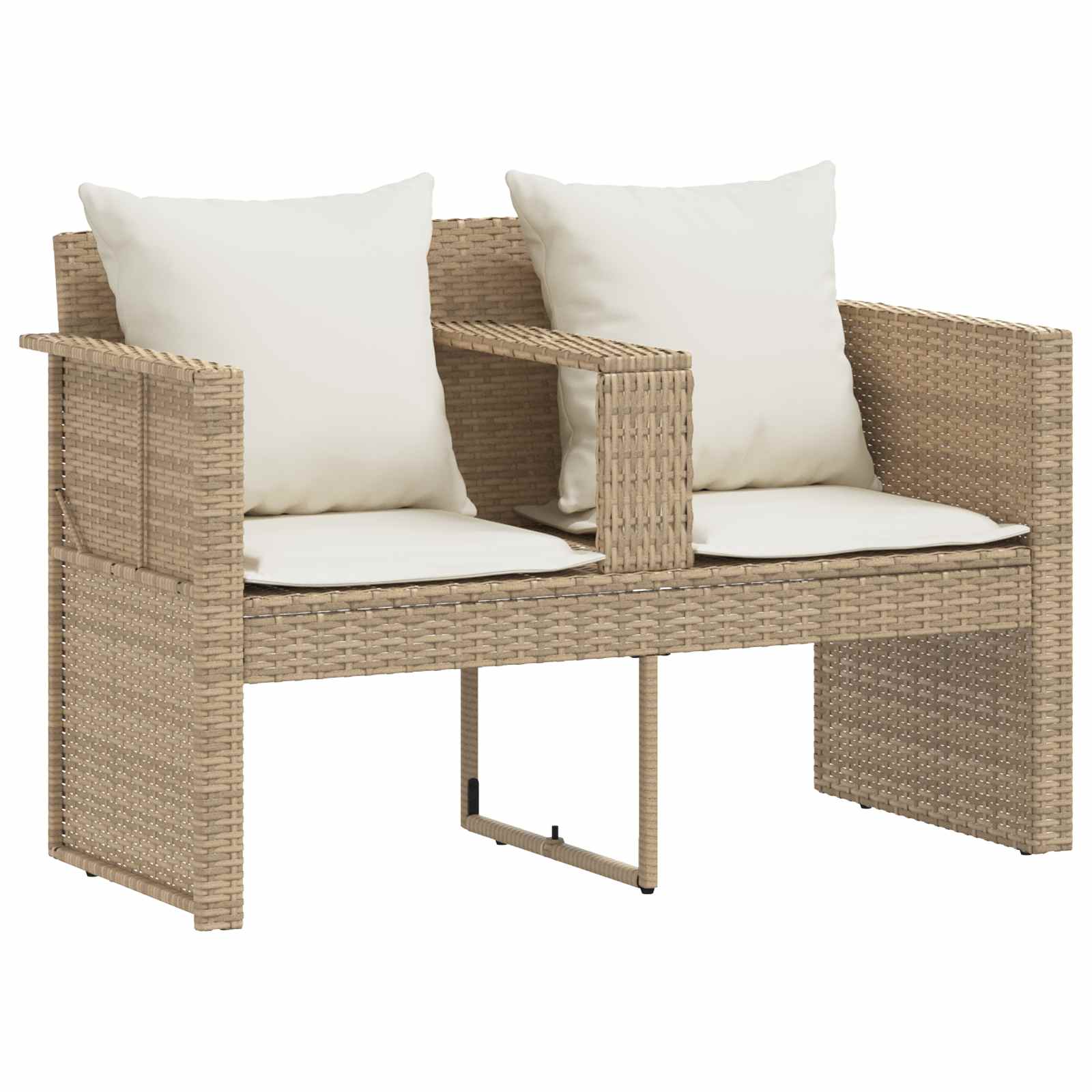 Canapé de jardin 8 pc - Polyrotin Beige et blanc crème