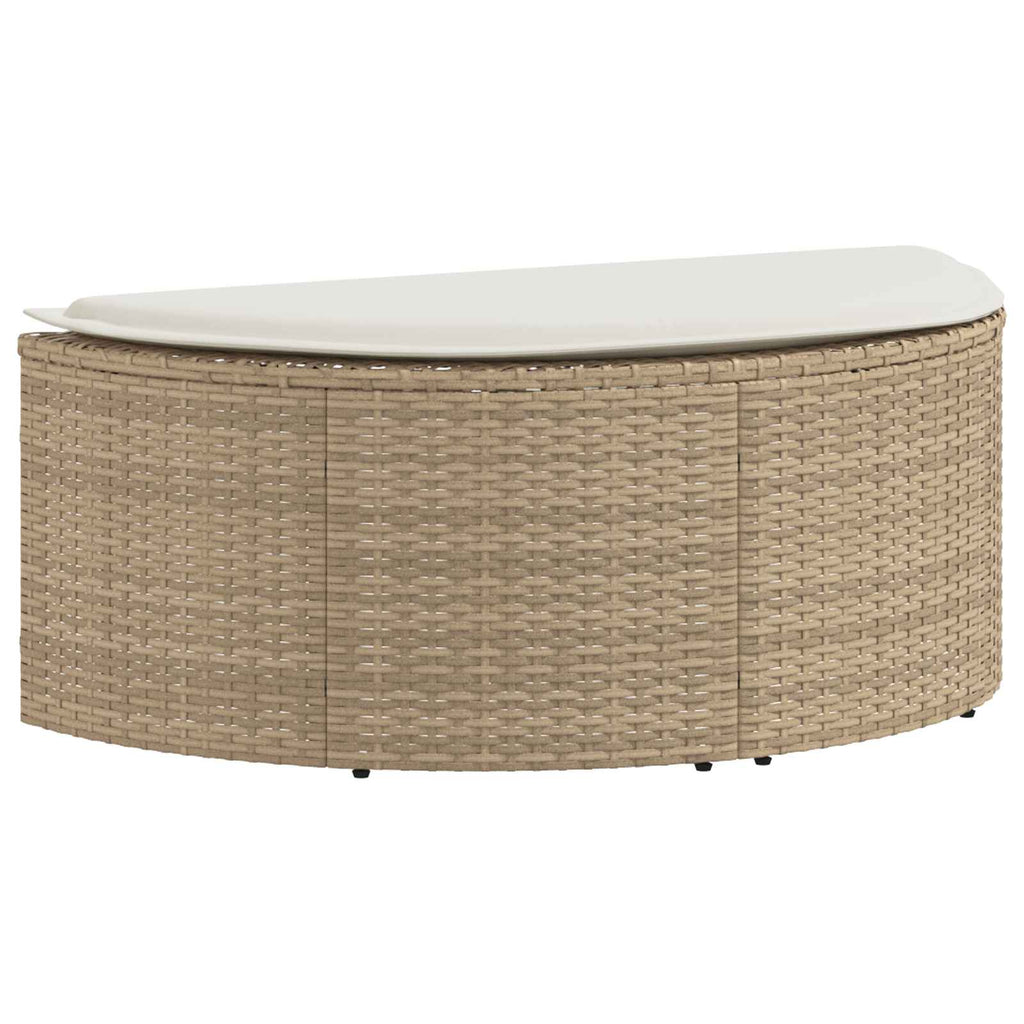 Canapé de jardin 8 pc - Polyrotin Beige et blanc crème