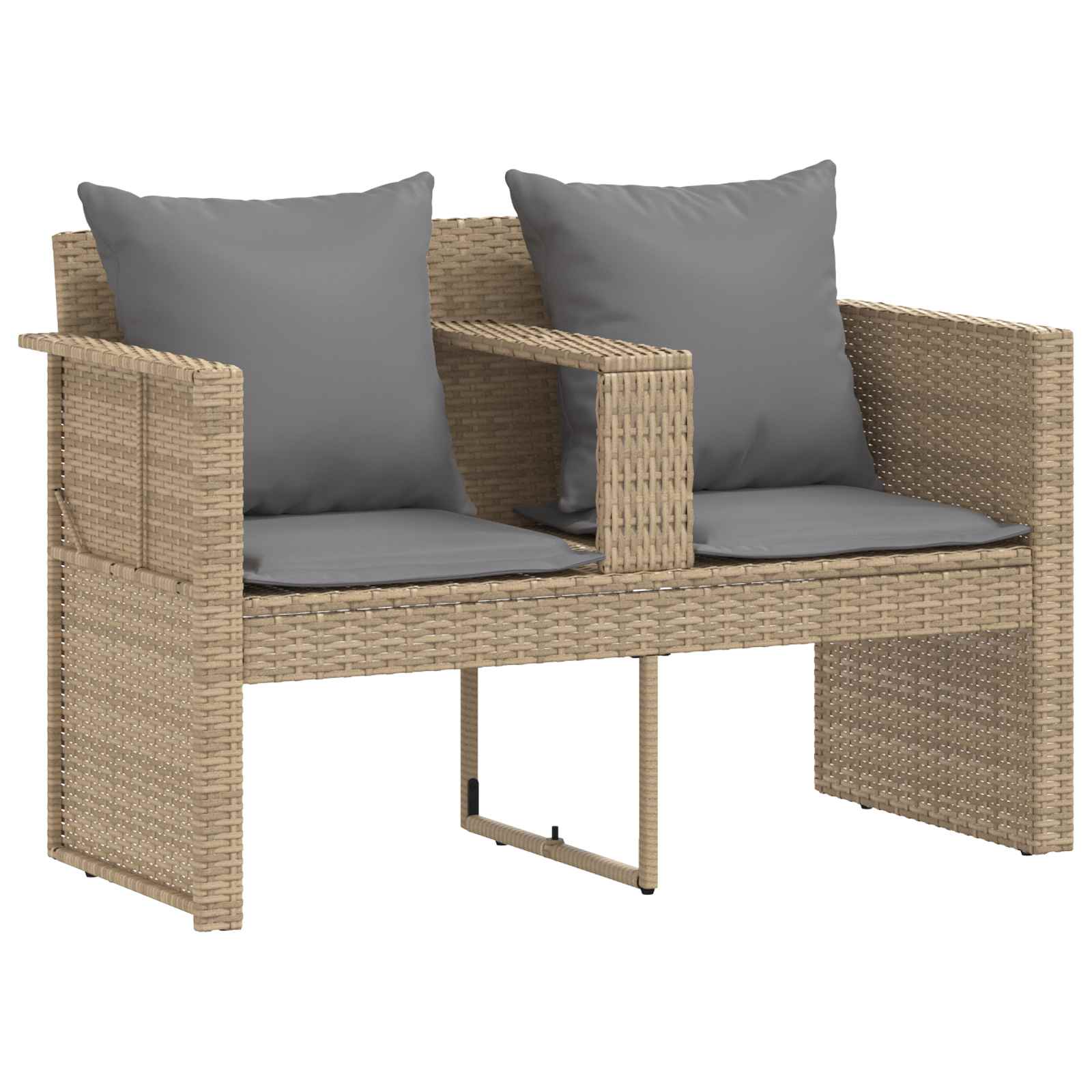 Canapé de jardin 8 pc - Polyrotin Beige et gris clair