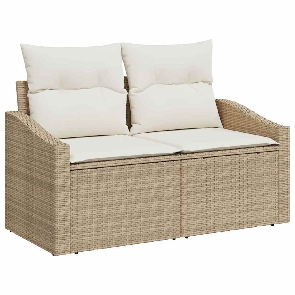 Ensemble de canapé de jardin 9 pc - Beige et crème Polyrotin