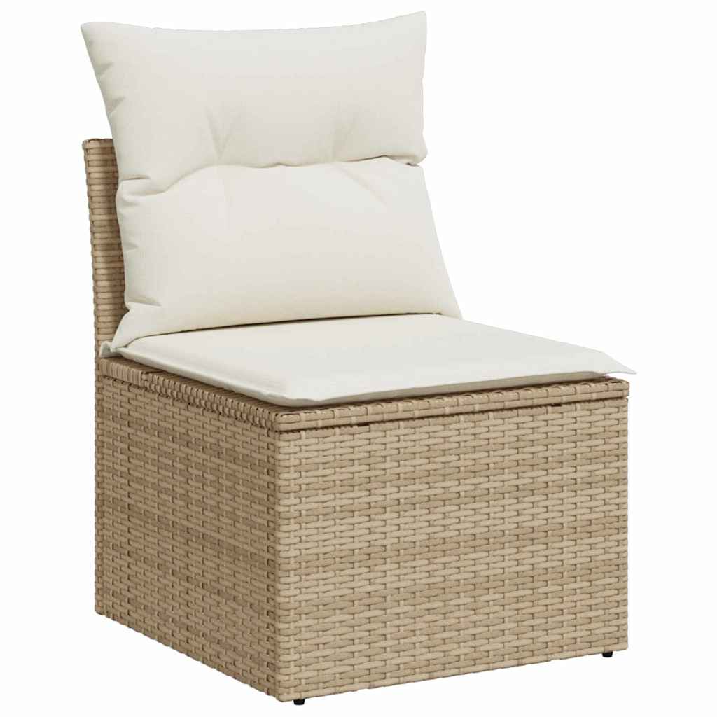 Ensemble de canapé de jardin 9 pc - Beige et crème Polyrotin