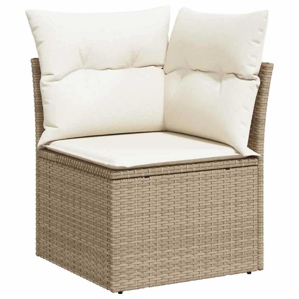 Ensemble de canapé de jardin 9 pc - Beige et crème Polyrotin