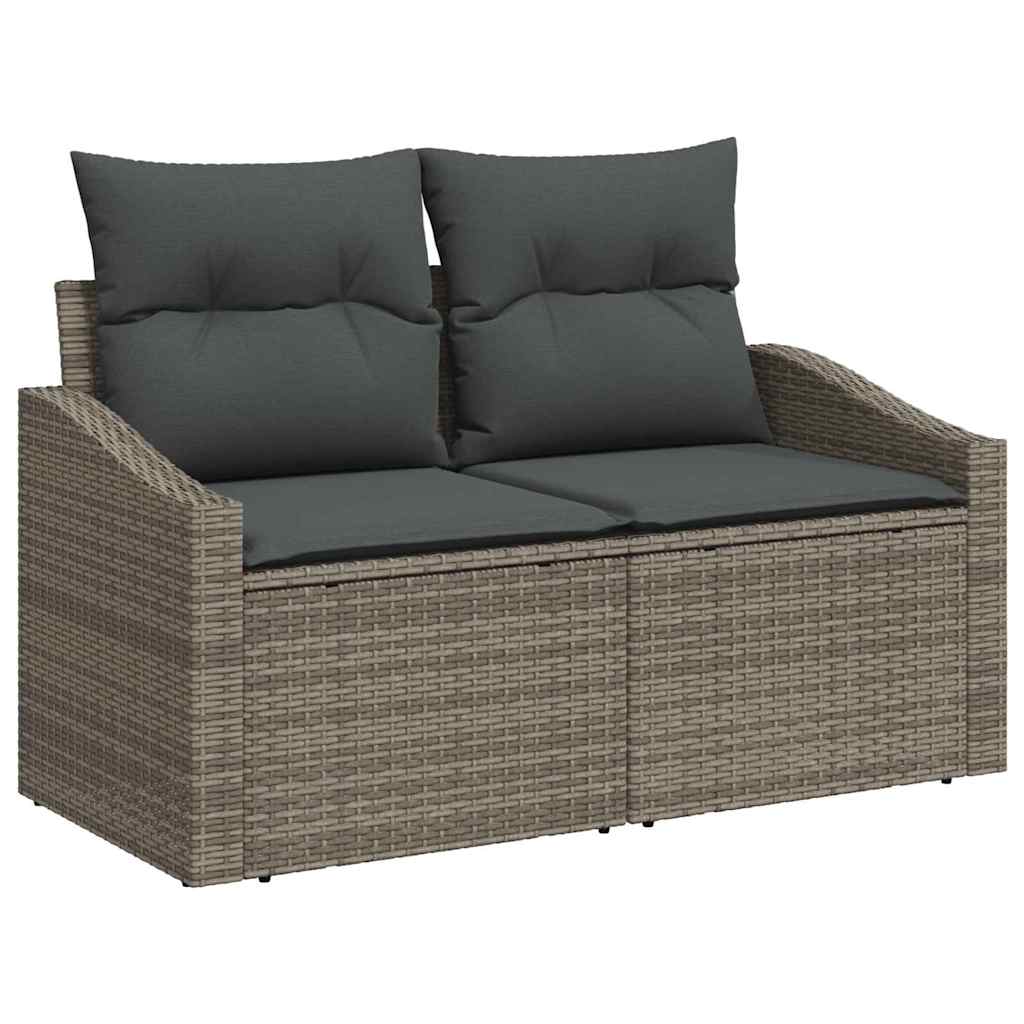 Ensemble de canapé de jardin 9 pc - Gris Polyrotin