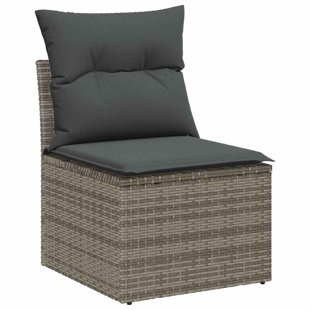 Ensemble de canapé de jardin 9 pc - Gris Polyrotin