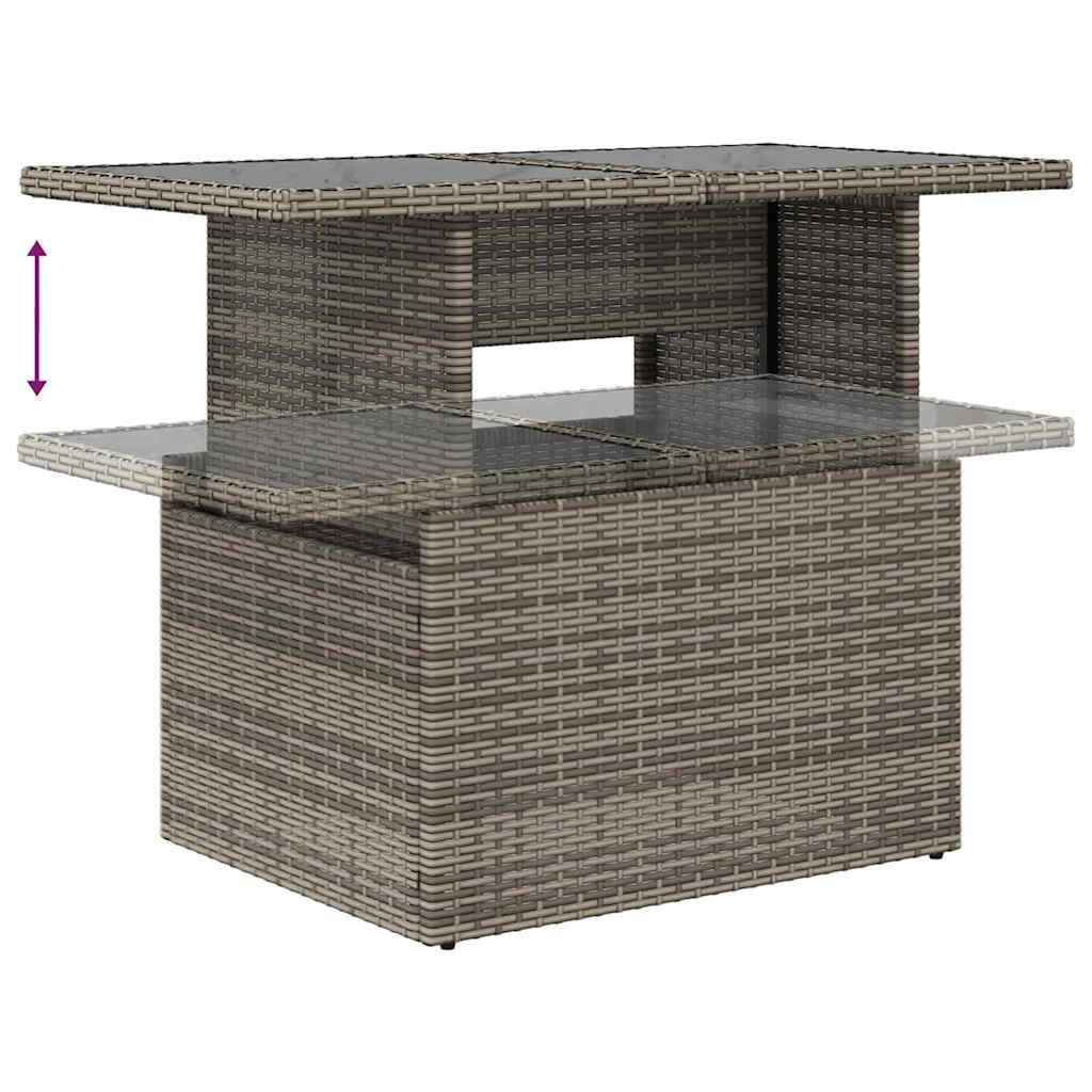 Ensemble de canapé de jardin 9 pc - Gris Polyrotin