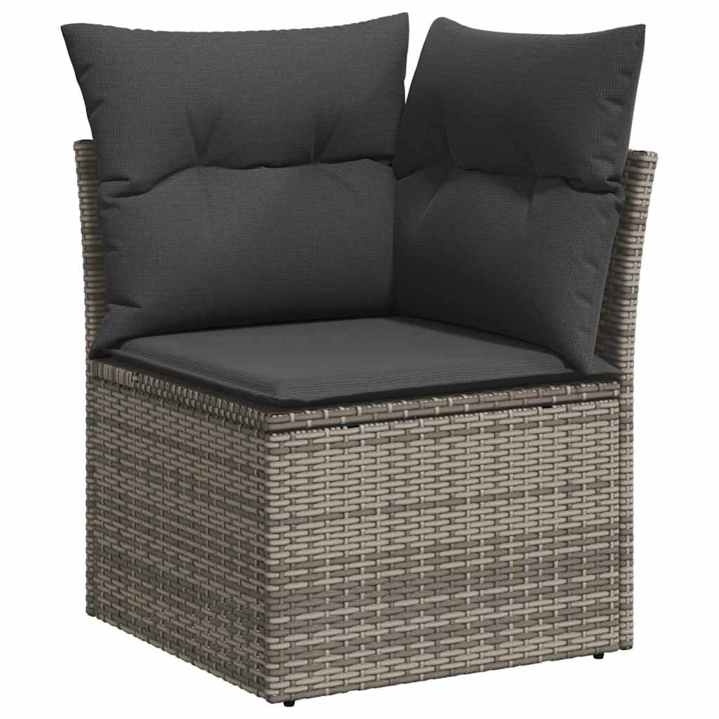 Ensemble de canapé de jardin 9 pc - Gris Polyrotin