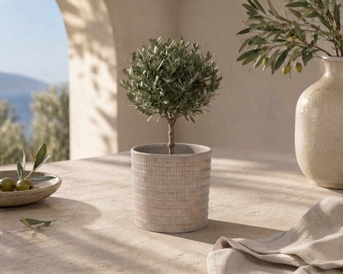 Pot de fleur - Beige sobre