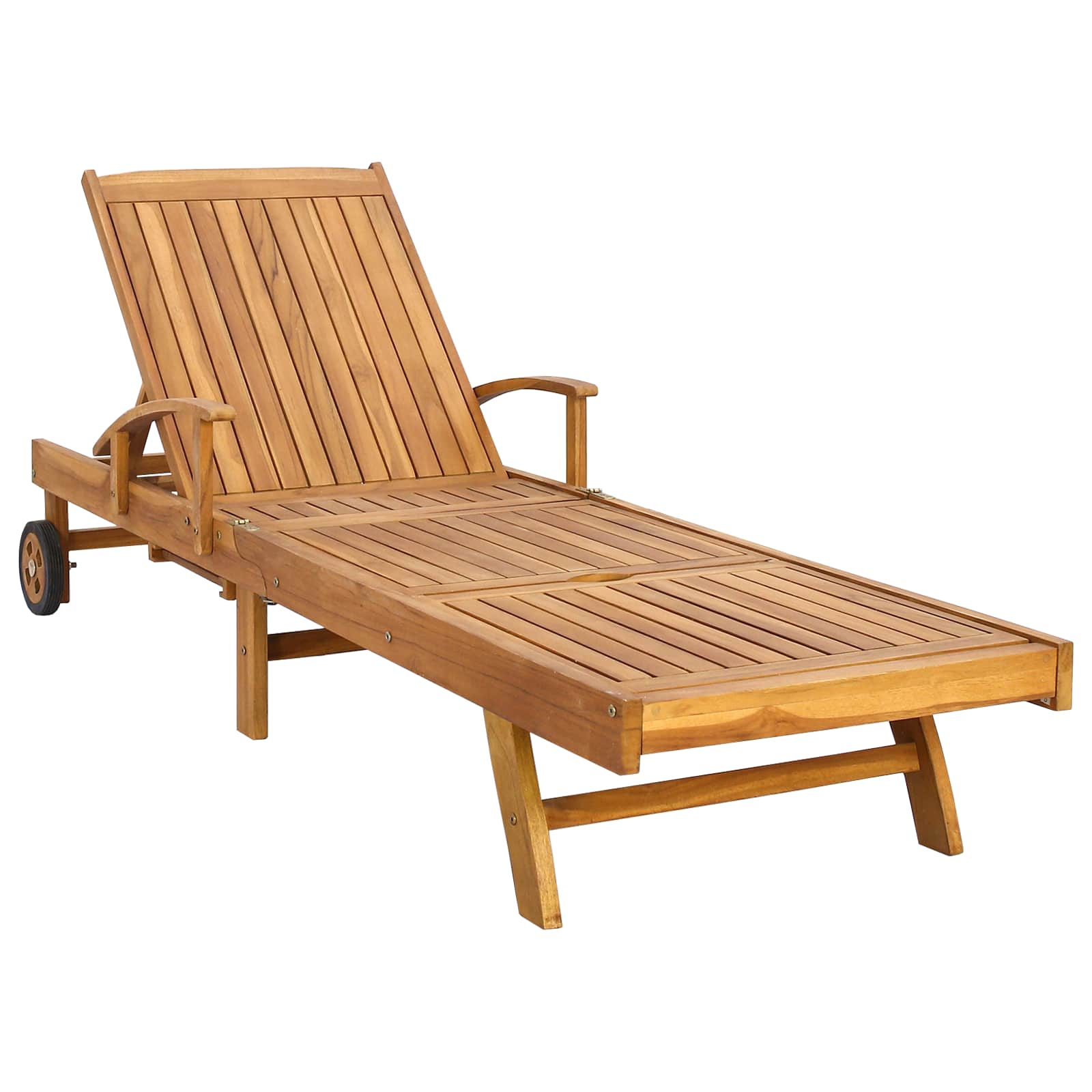 Chaise longue avec coussin - Teck Solide