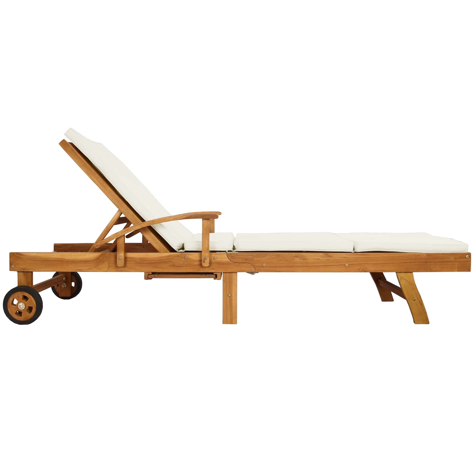 Chaise longue avec coussin - Teck Solide